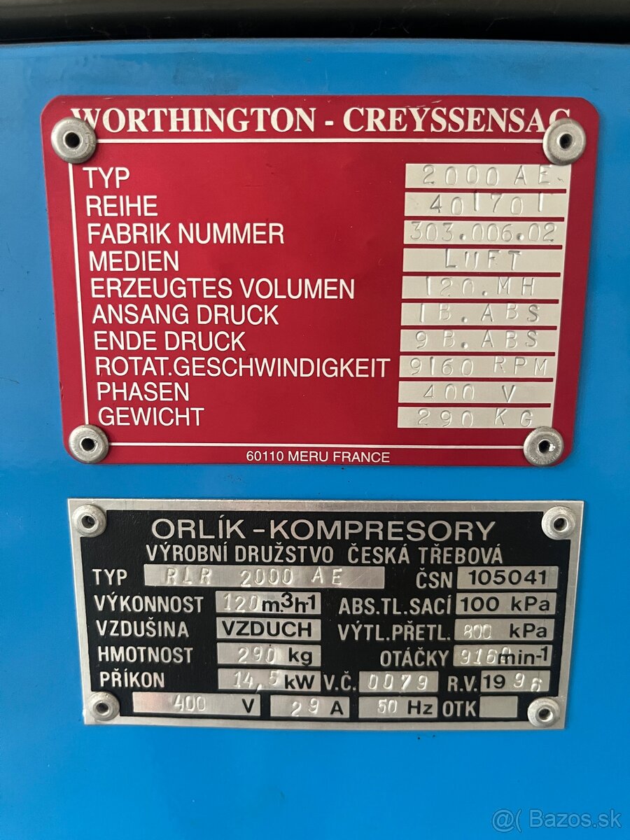 Skrutkovy kompresor Orlik 2000 - 3