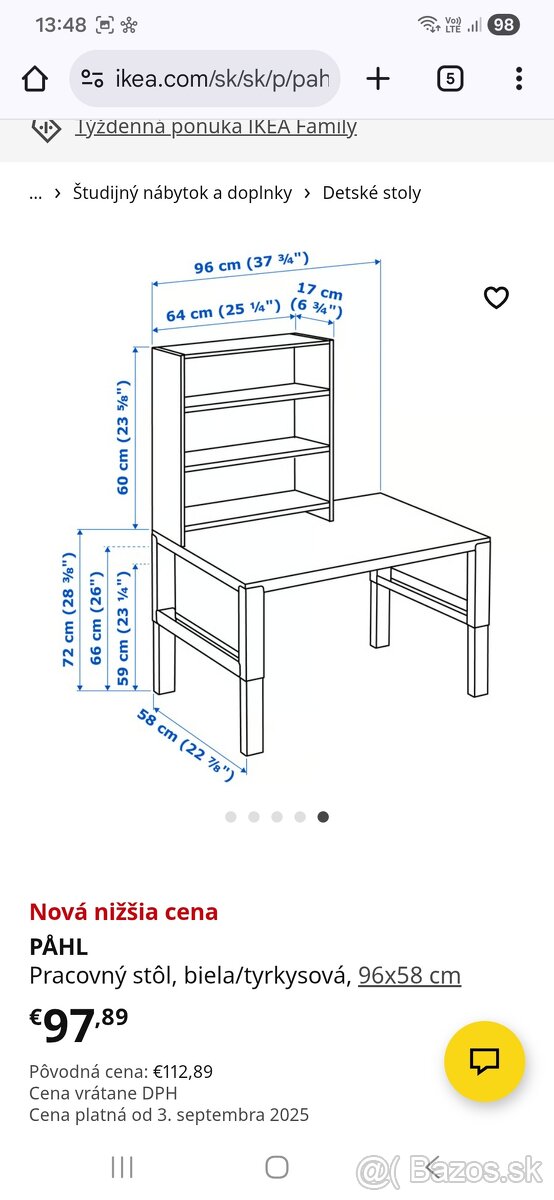 Detský stôl so stoličkou IKEA - 3