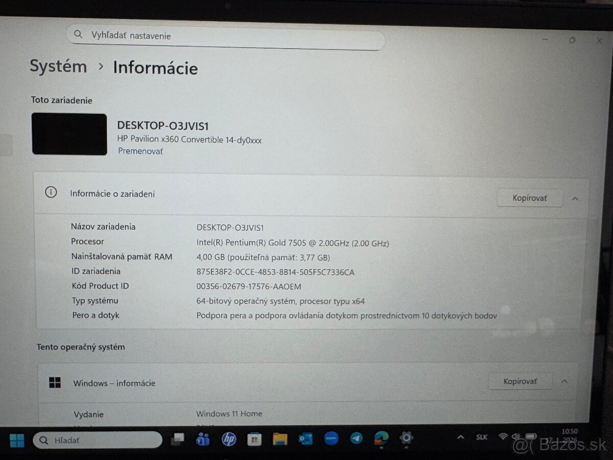 Predám notebook HP Pavilion x360 Convertible 14-dyOxxx - 3