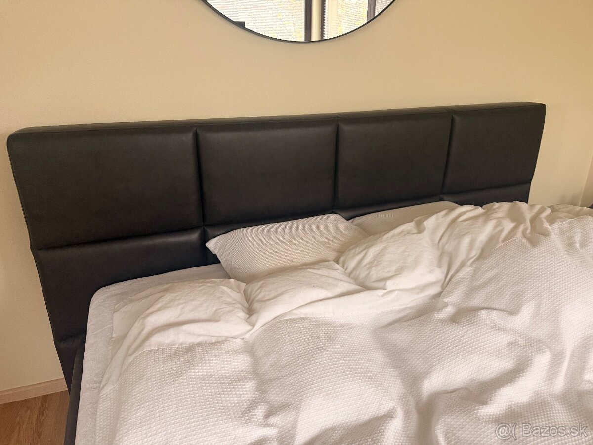 Čierna manželská postel 180x200 čalúnená - 3