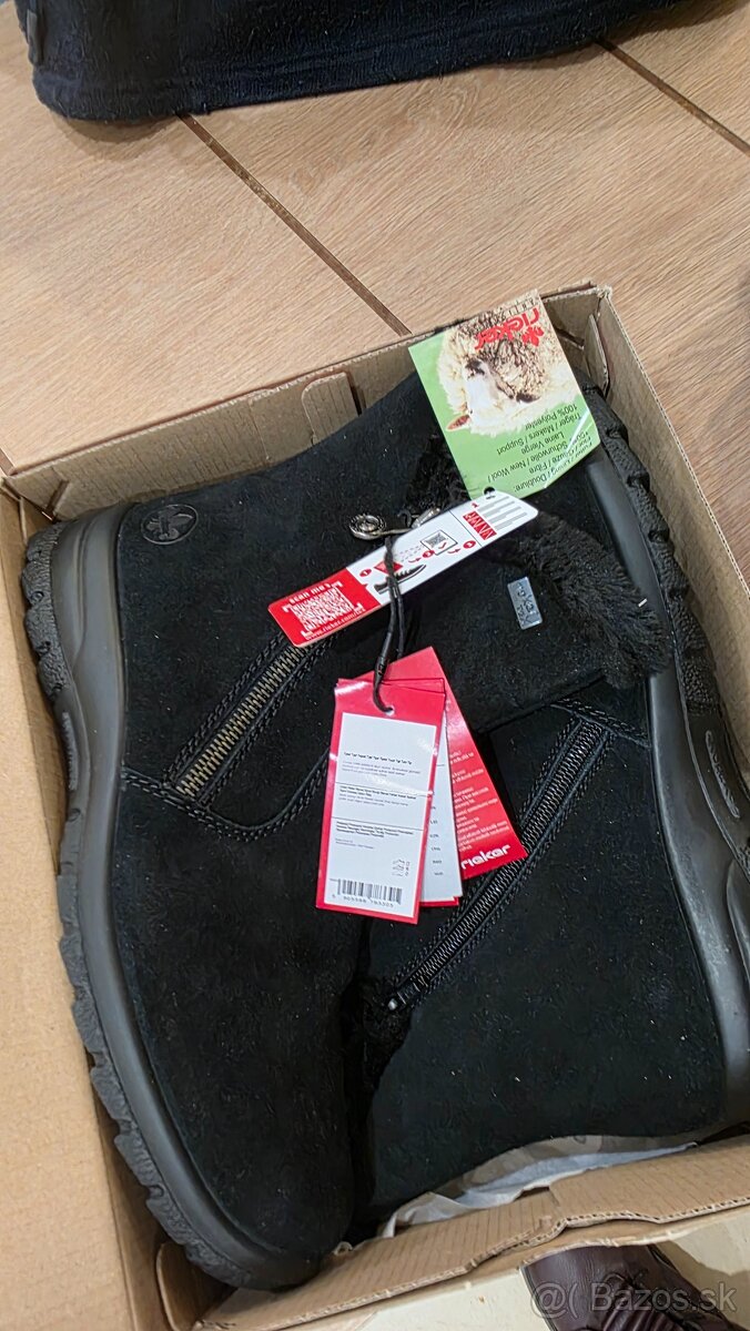 Rikierky čizmy 41 čierne brusena koza - 3