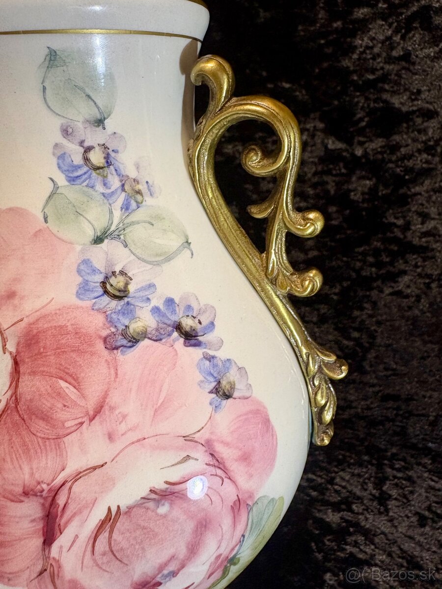 Starozitna porcelánové amorálne s bronzom, znacena - 3