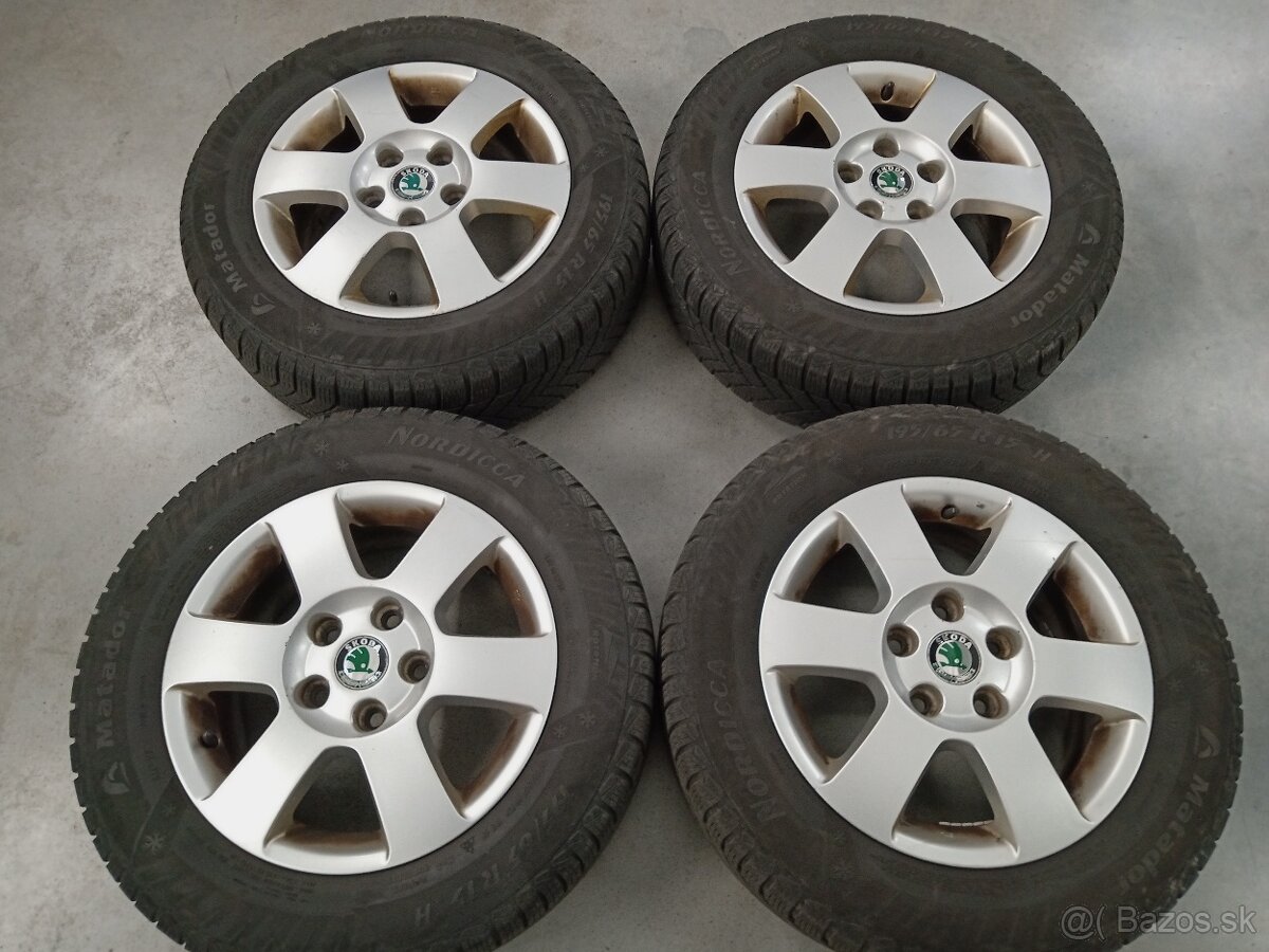 4ks zimne ALU 5x112 R15 6J ET47 Original SKODA OCTAVIA - 3