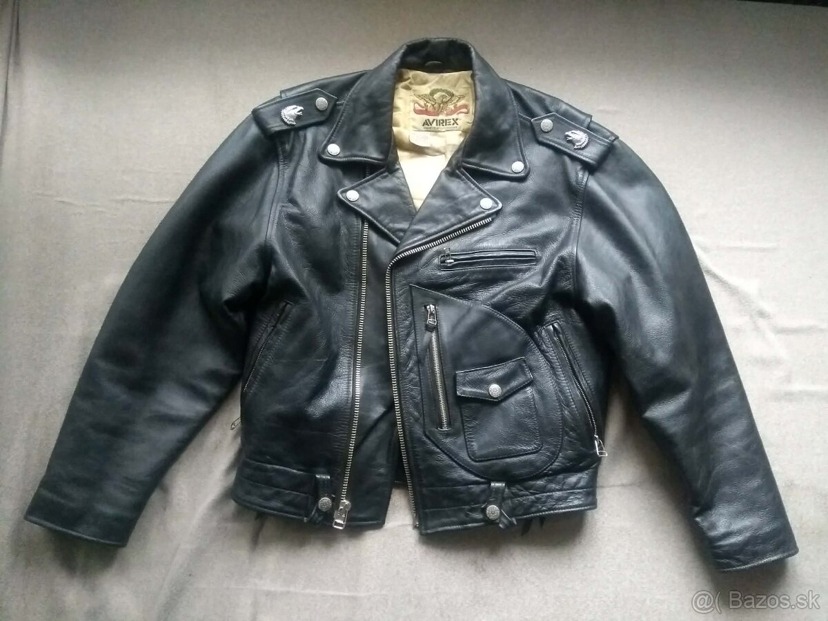 Pánska kožená bunda Avirex sidovka/krivak M/L - 3