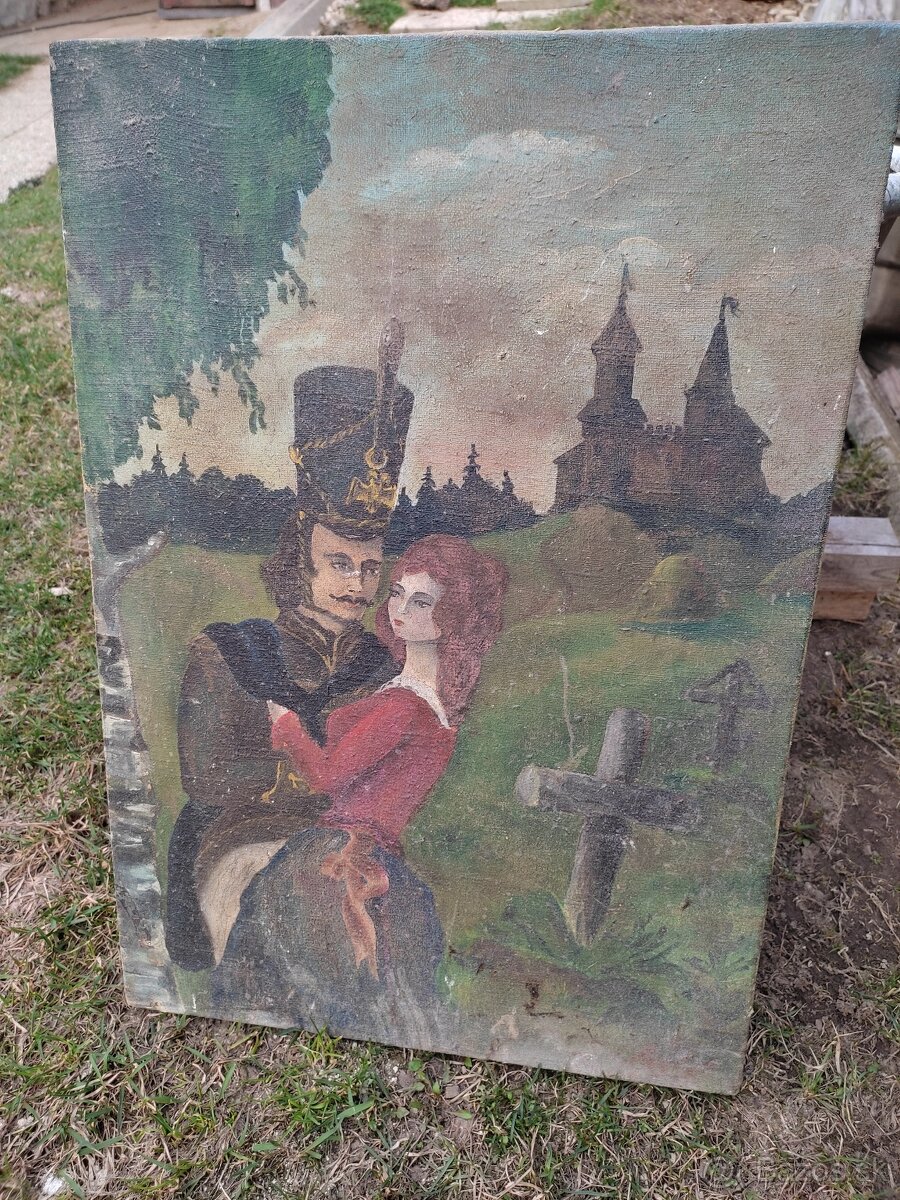 5 ks staré obrazy na plátne - 3