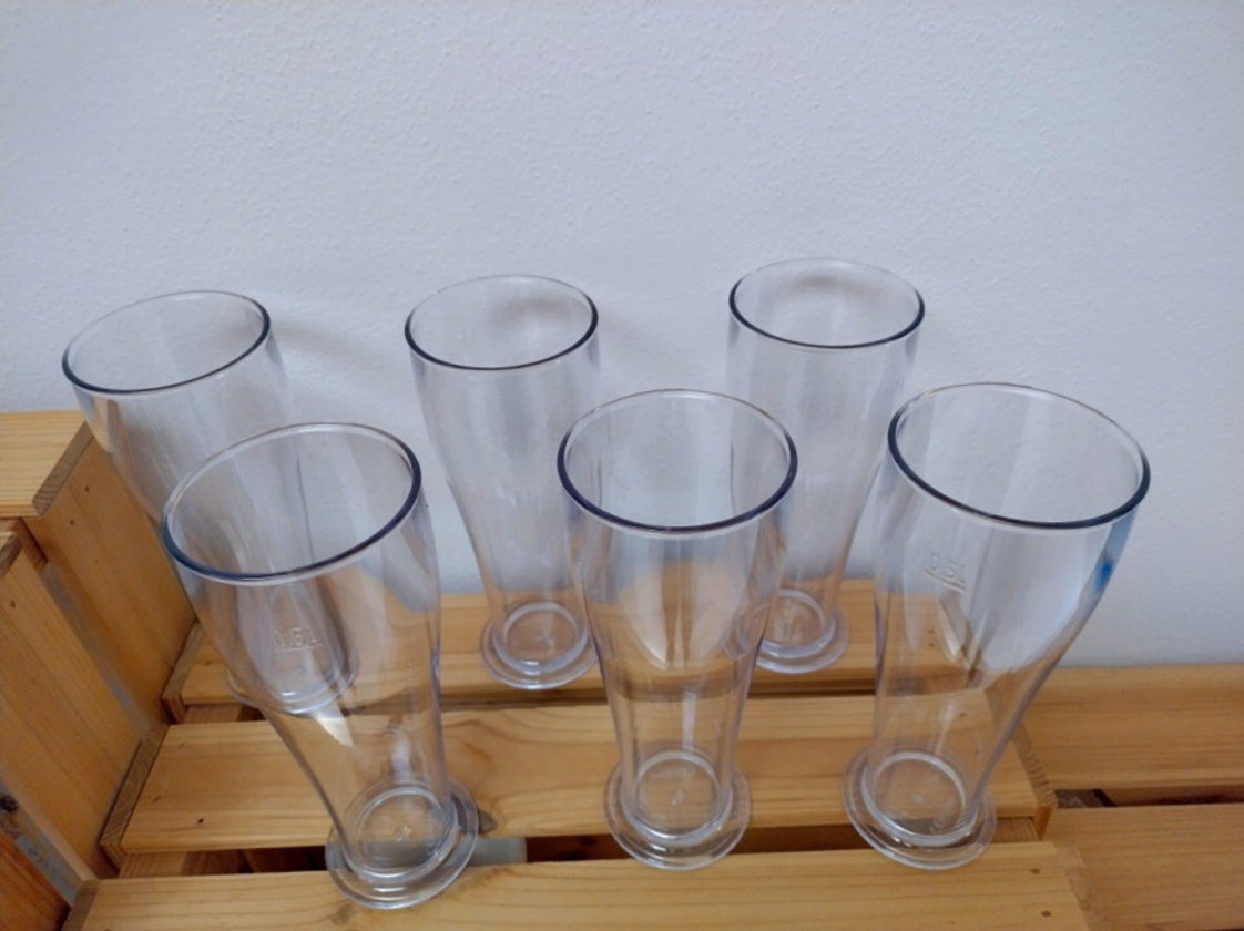 6x NOVY pivný pohár 0,5l, plast SAN - 3