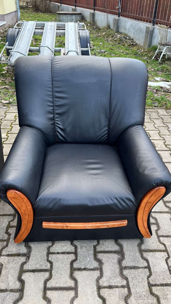Kožené kreslo/gauč 2ks - 3