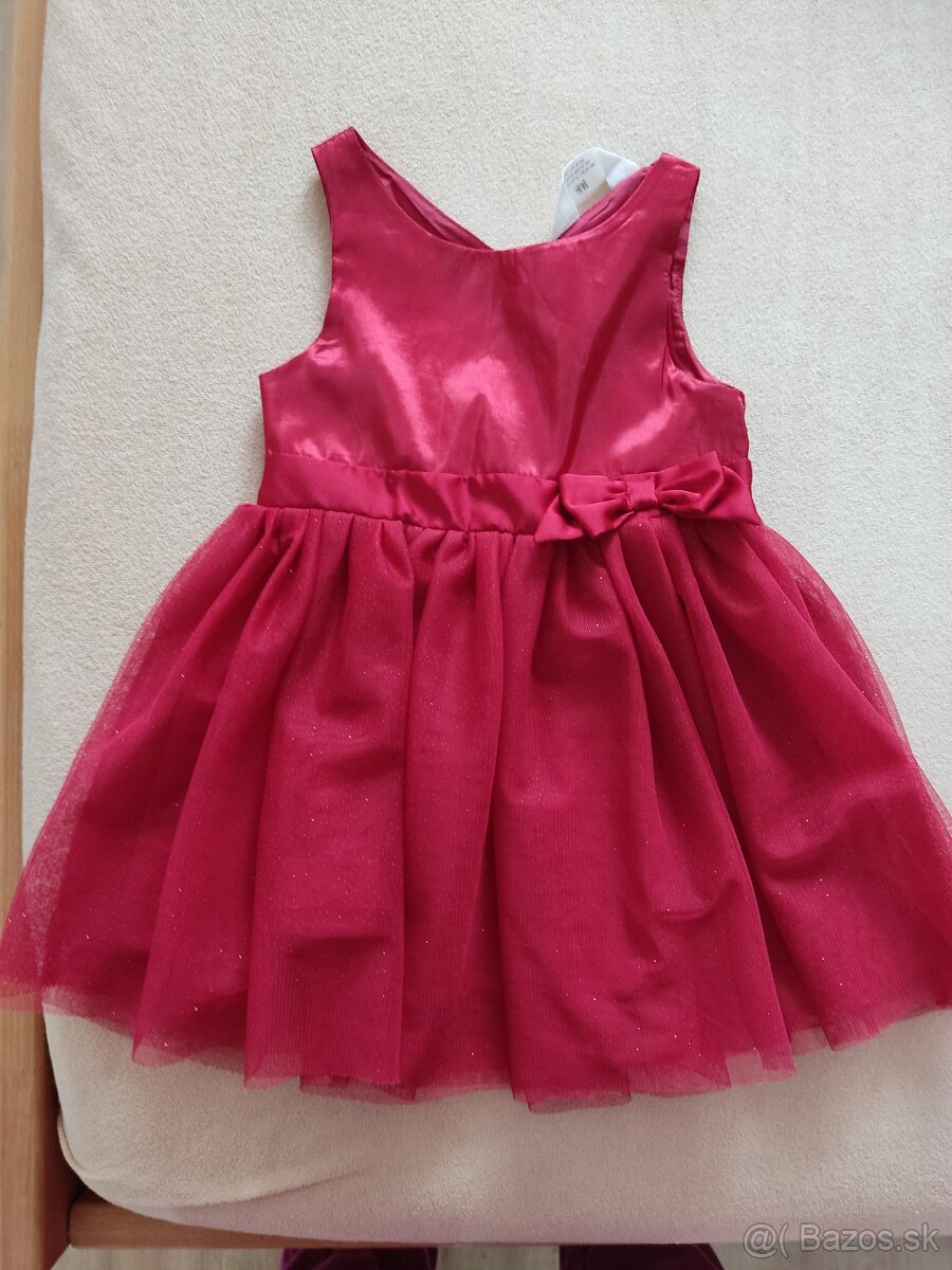 H&M cervene sviatocne saty 92 - 3