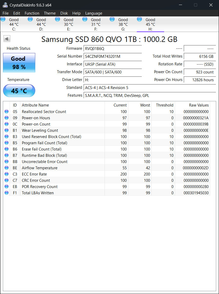 Samsung SSD 860 QVO 1TB 2.5" - 3