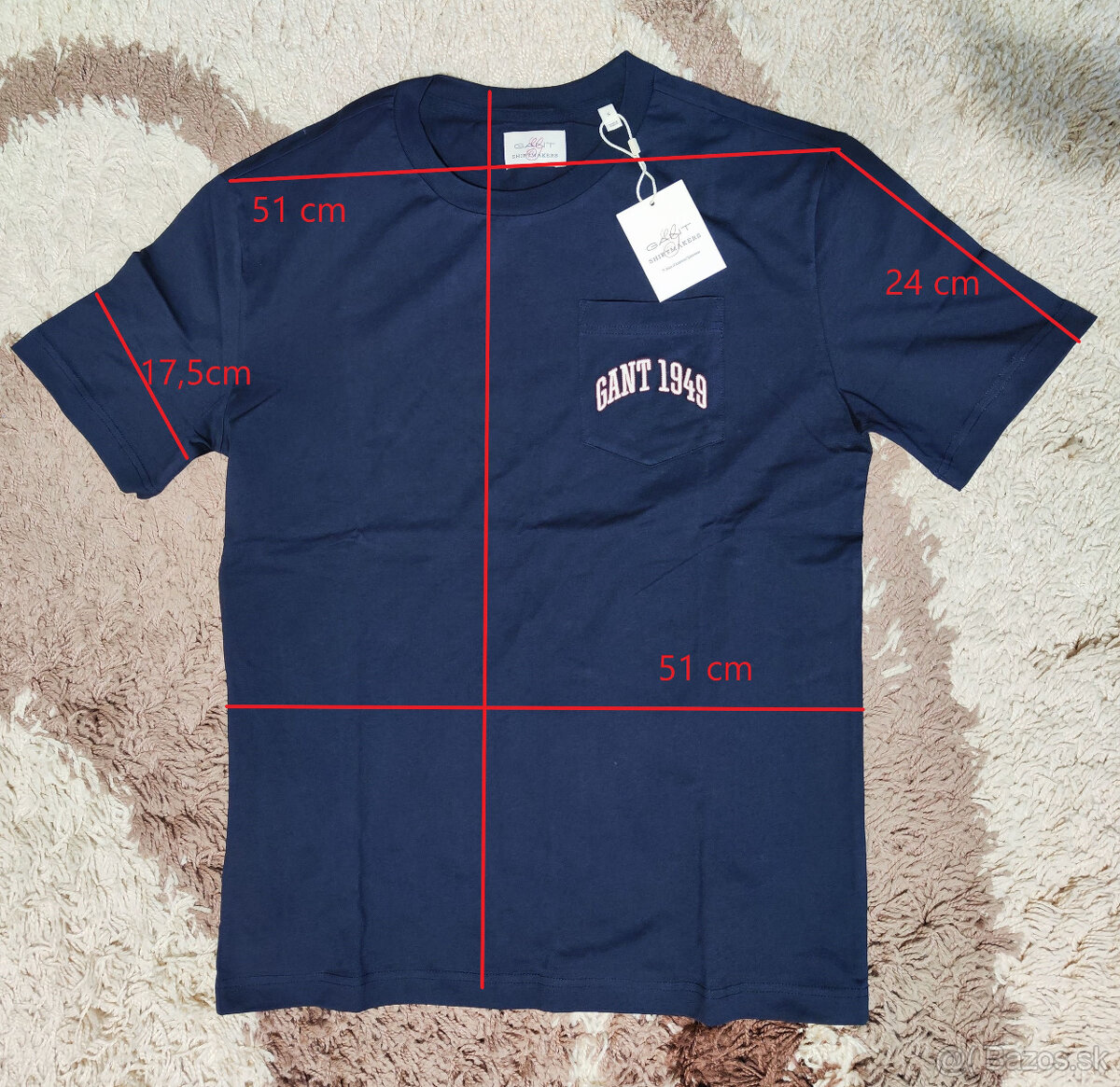 Nové tričko Gant (gant pocket graphic tshirt evening blue) - 3