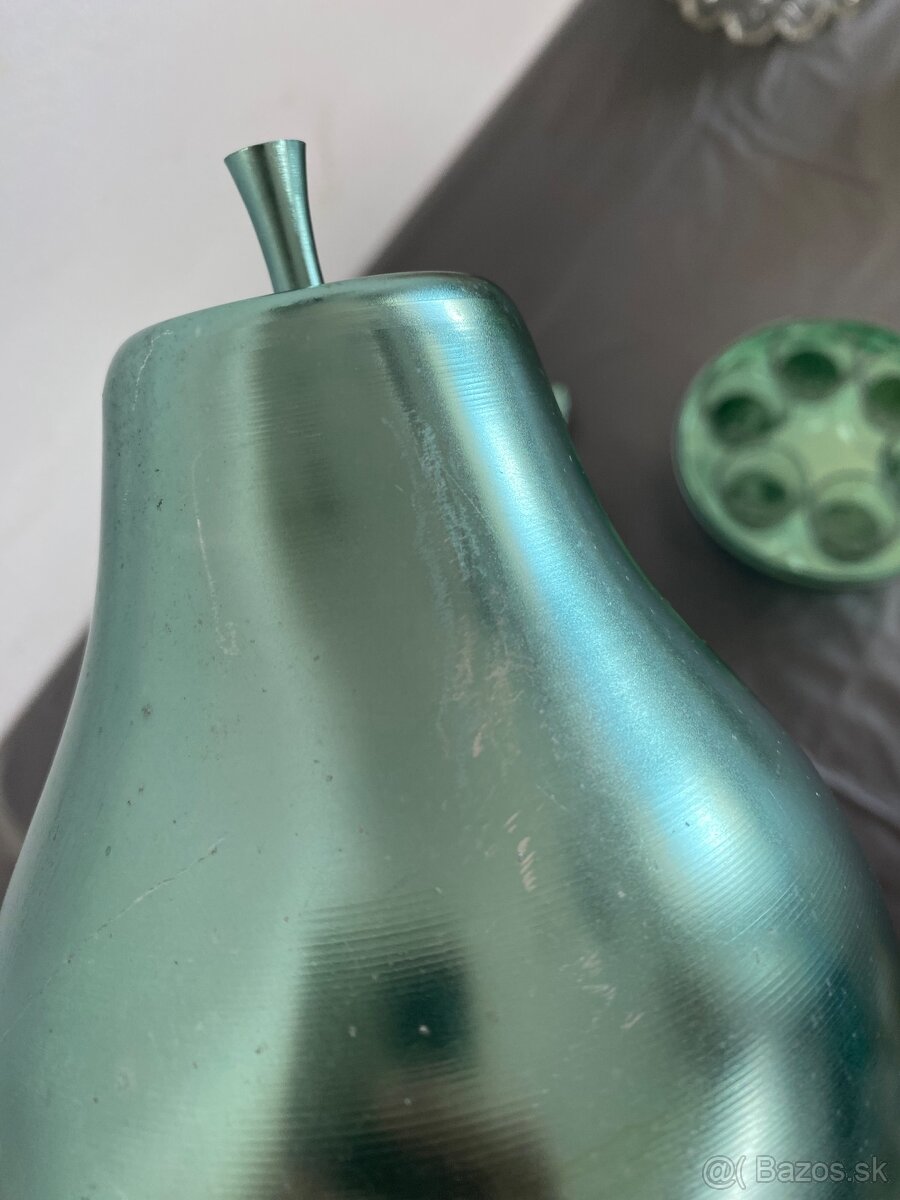 Retro plechová hruška - zelená - 3