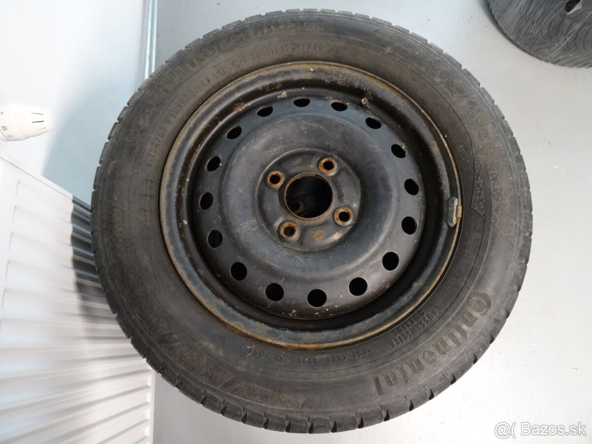 Plechové disky R15 - 4x114,3 + zimné pneumatiky 195/65 R15 - 3