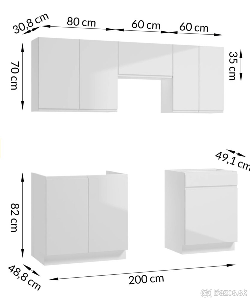 Kuchynská linka(NOVÁ) 200cm /frezovane úchyty - 3