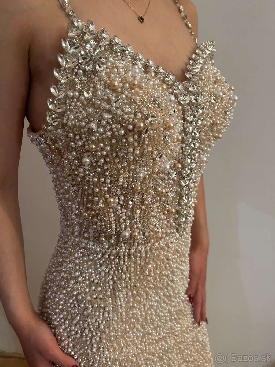 Luxusne perleťové šaty - nové - 3