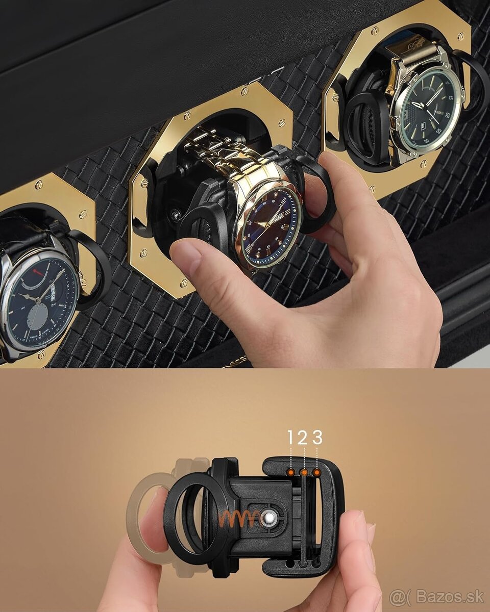 SONGMICS HOME Ronne – Box na 9 hodiniek, čierny, nový - 3