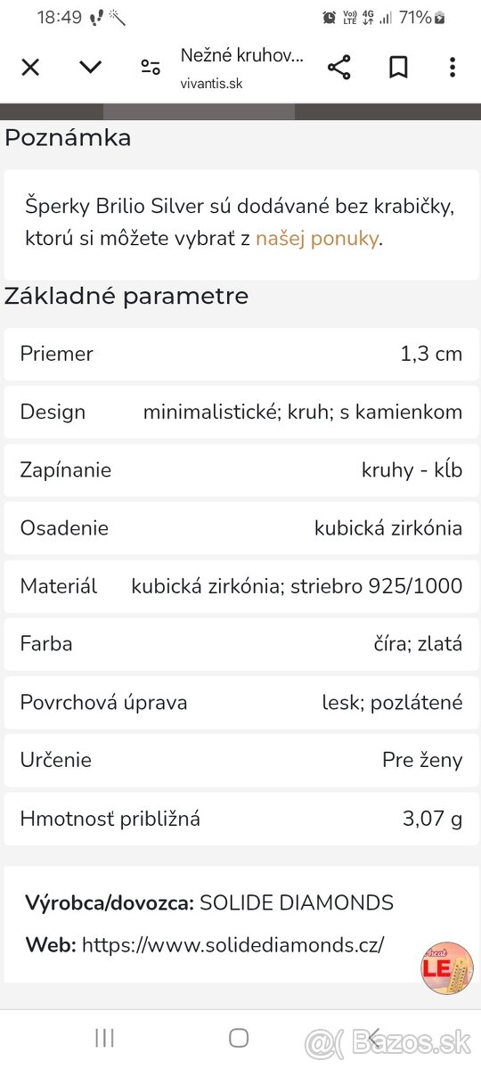 Pozlatene strieborné náušnice - 3