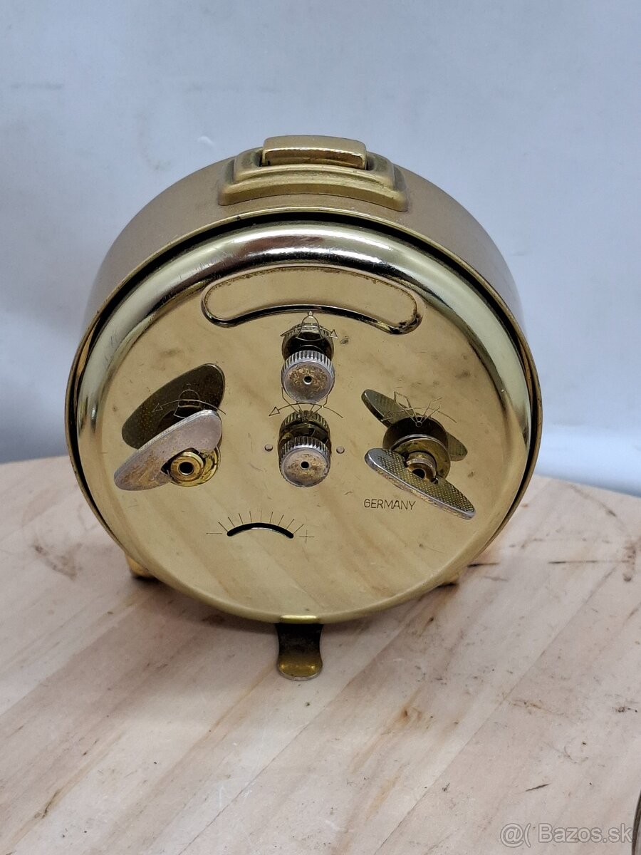 Predám funkčný budík JUNGHANS TRIVOX s predzvánaním zlatá fa - 3