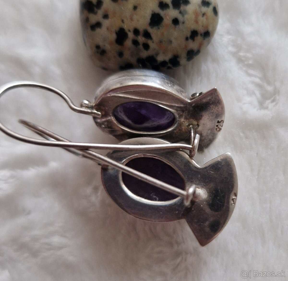 Náušnice ametyst striebro 925 - 3
