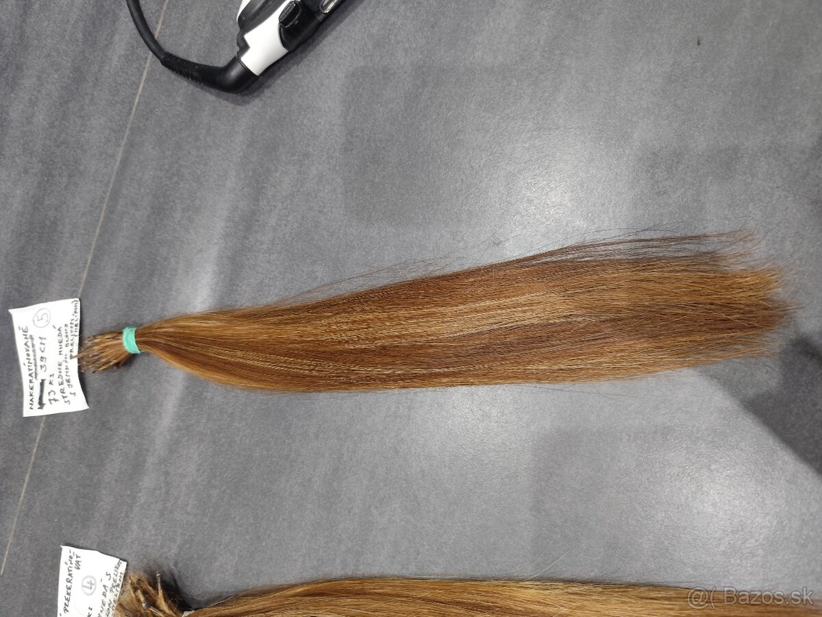Ľudské vlasy na nadpojenie -hneda s blond melírom (161 ks) - 3