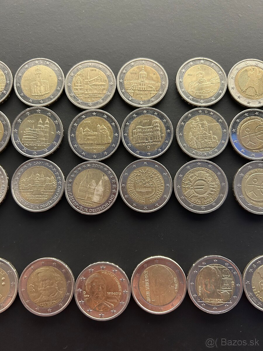 2€ mince, mix rôzne, zberateľské, euro, - 3
