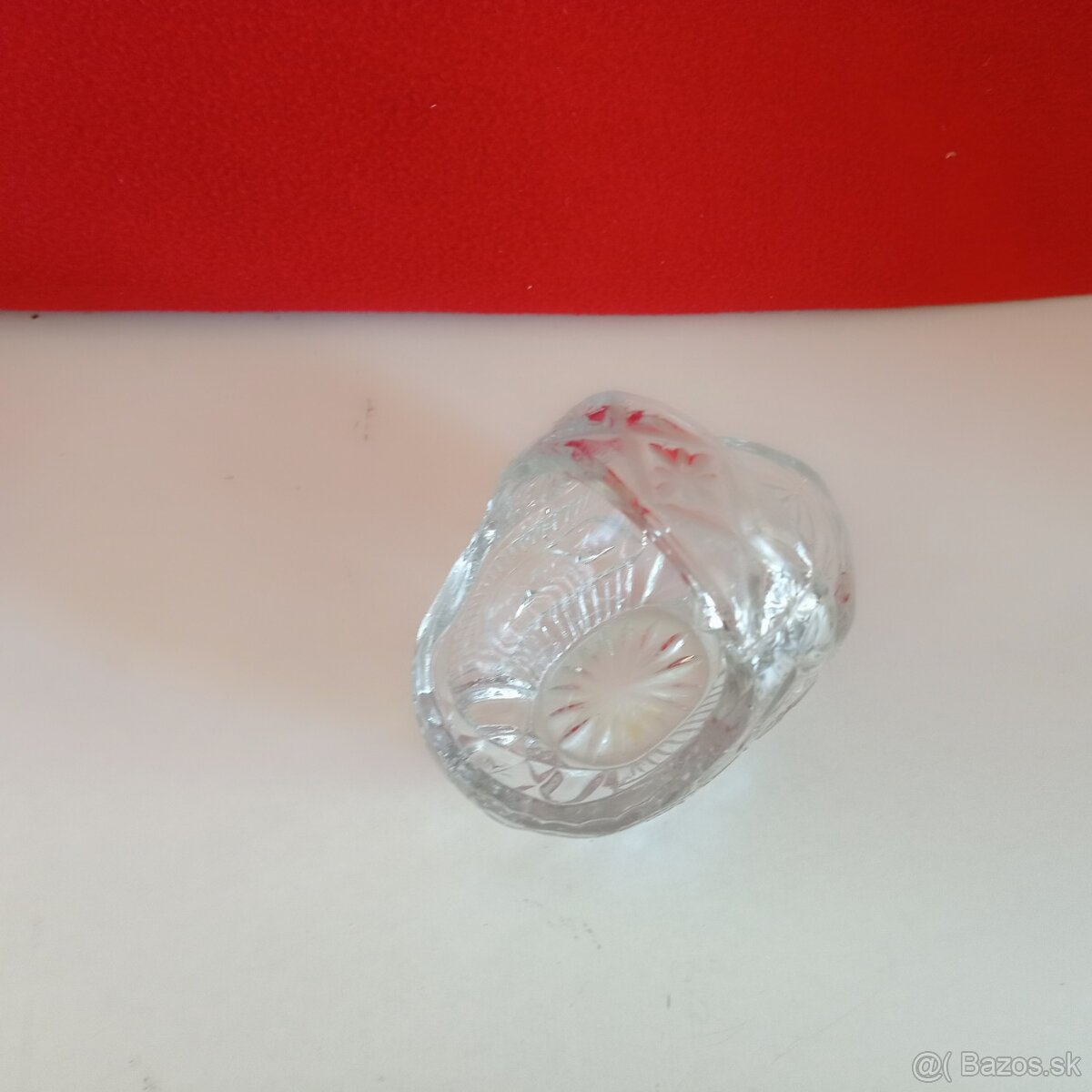 Milý vintage košík - liate sklo - 3