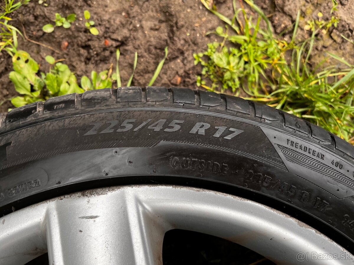 Alu disky 5x112 r17 + NOVÉ letné pneu 225/45 r17 - 3
