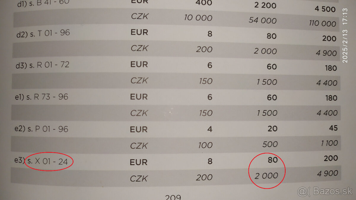 100 Kčs 1961 vzácna séria X 14 - 3