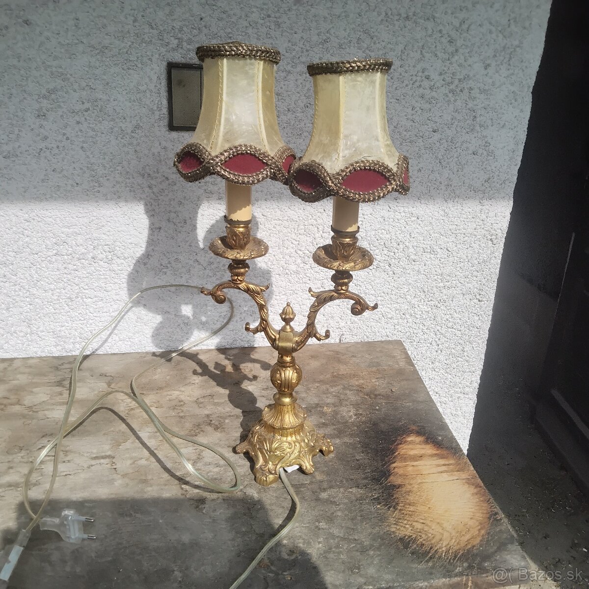 Luxusná Zámocká bronzova Lampa funkčná - 3