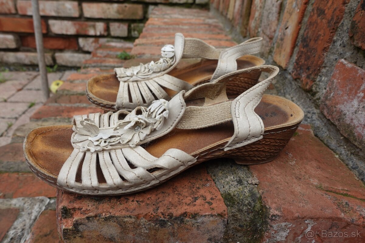 Biele dámske sandále - 3