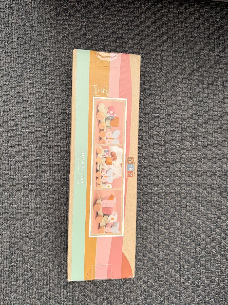 Little Dutch Vláčik ťahací drevený kvety a motýle - 3