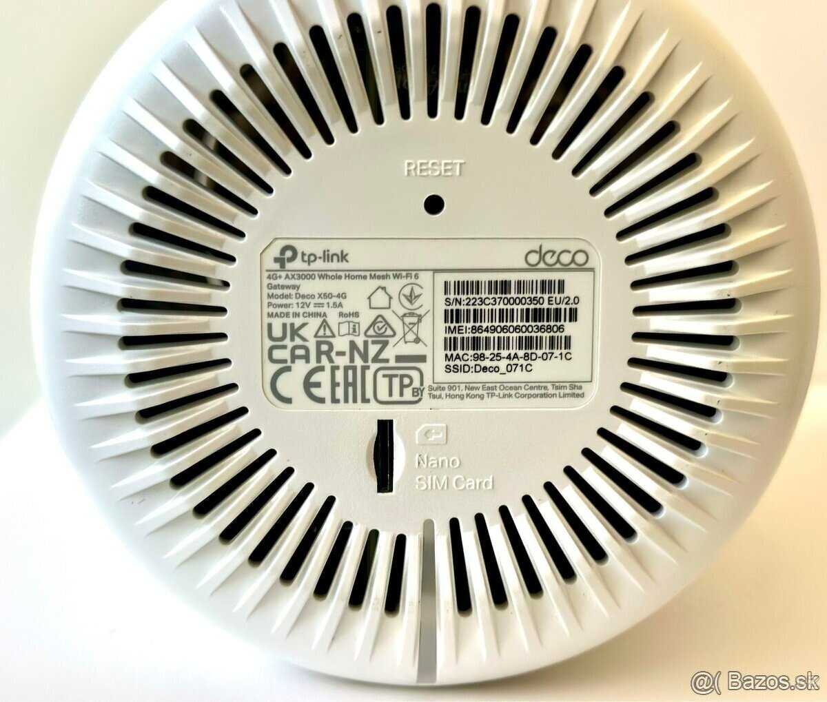 Predám TP-Link Deco X50-4G(1-pack), WiFi 6 Gigabit mesh syst - 3