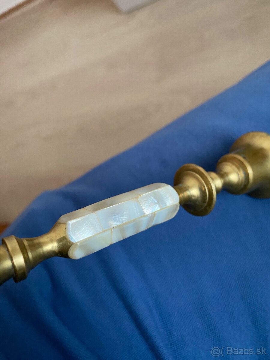 Mosadzny svietnik s perletou - 3