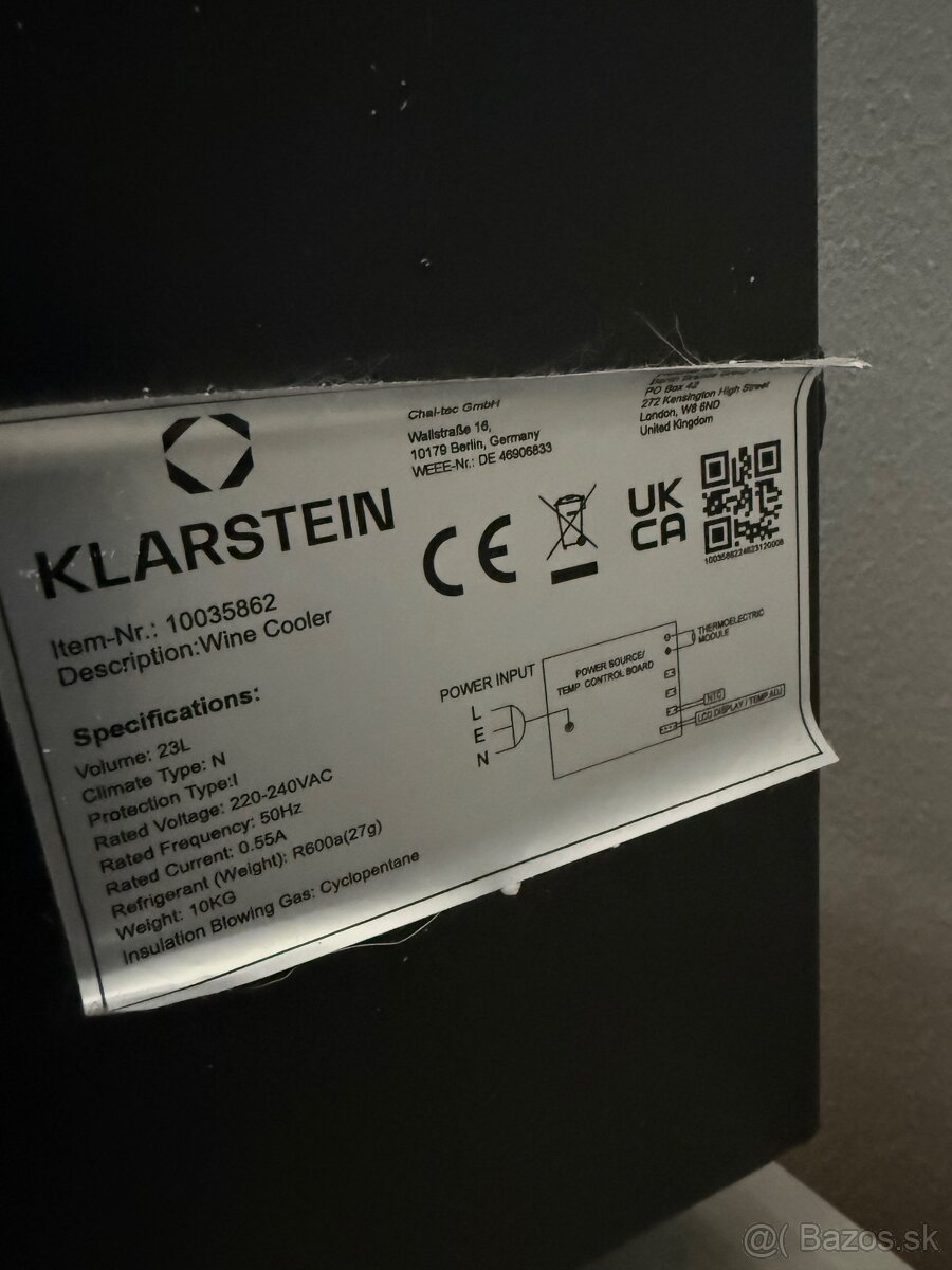 vinotéka Klarstein Bellevin 8 Uno Black - 3