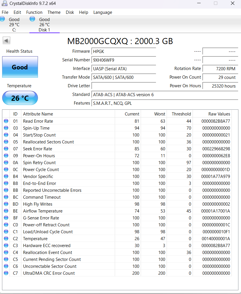 Predám 3,5" HDD HP 2TB 7200 ot. SATA - 3