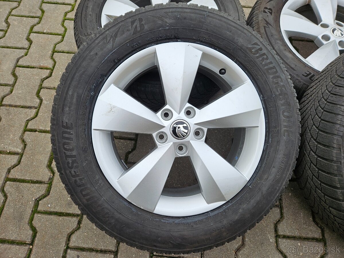ALU DISKY SKODA RATIKON ORIGINAL R17+ZIMNÉ PNEU BRIDGESTONE - 3
