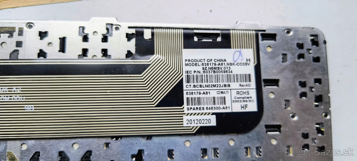 Klávesnica HP 638179-A81 CZ - 3