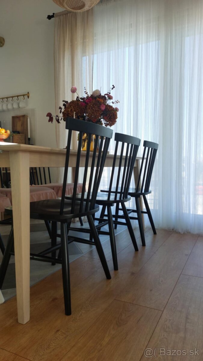 Štýlové čierne drevené jedálenské stoličky RIANO - 3