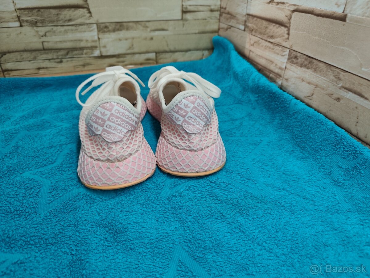 Adidas 36 2/3 - dámske ružovo biele deerupt tenisky - 3