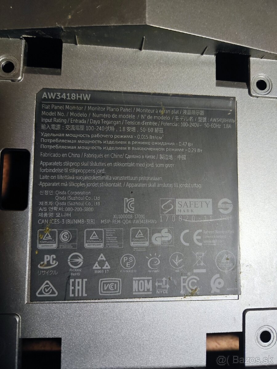 Alienware na diely (AW3418HV). - 3