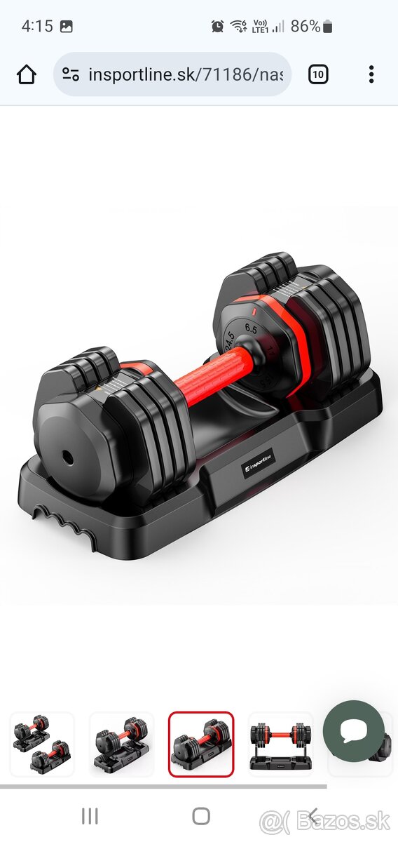 Predám 2 ks nastaviteľné jednoručky inSPORTline DurabBell. - 3