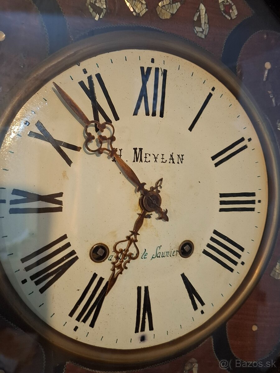 Predám funkčné starožitné nástenné Hodiny H. MEYLAN a Lons l - 3