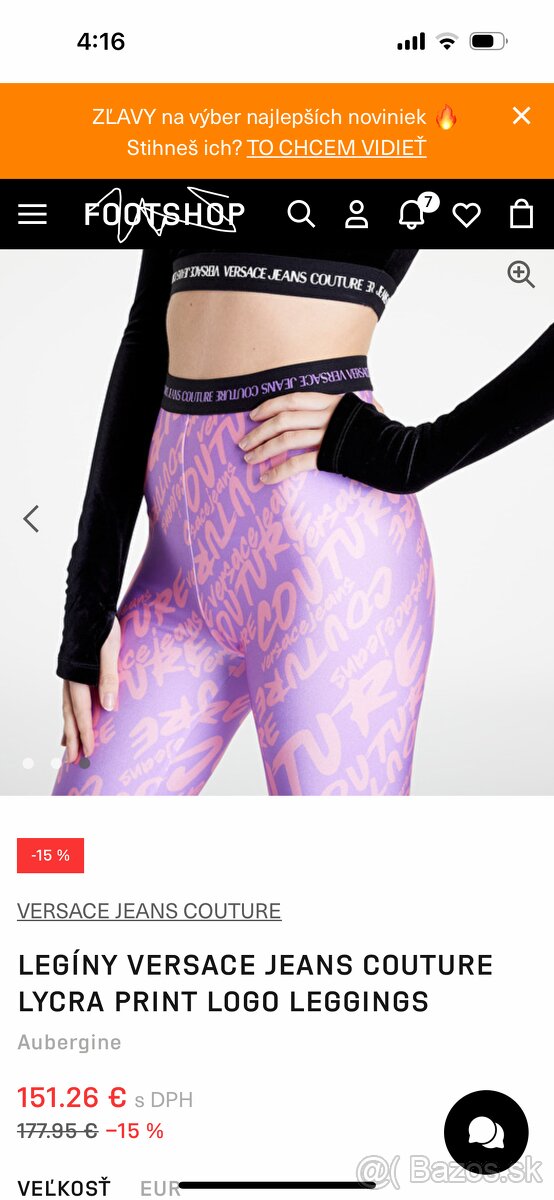Legíny Versace Jeans Couture, S - 36, PC 185,- € - 3