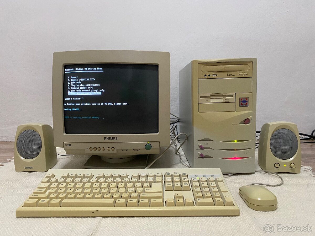 Retro PC AT - Pentium MMX, kompletna zostava s CRT - 3