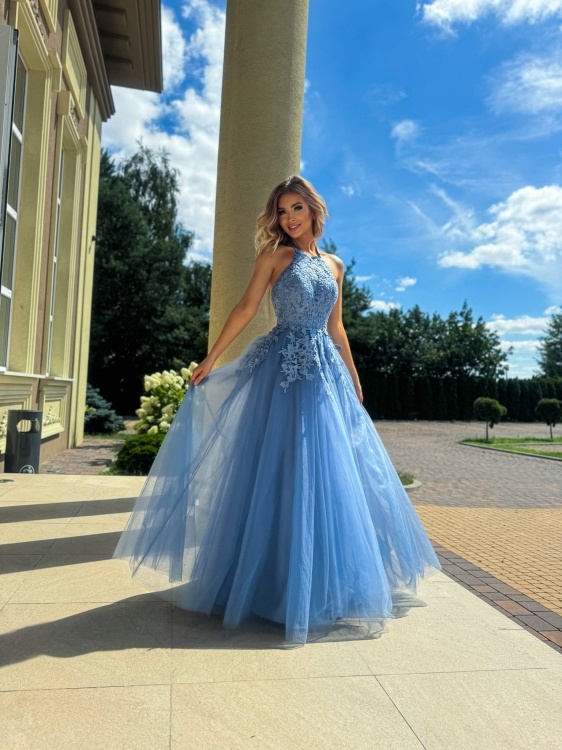 Plesové šaty modré - 3