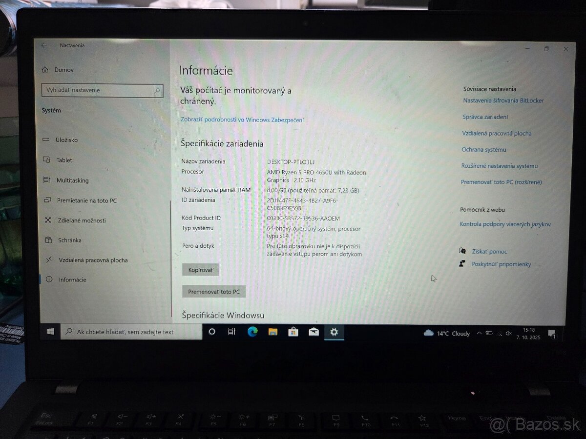 Lenovo Thinkpad T14s gen1 Ryzen 5 - 3