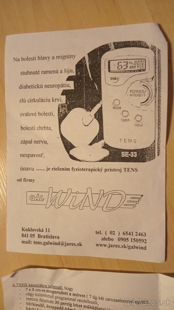 Fyzioterapeutický prístroj TENS - 3