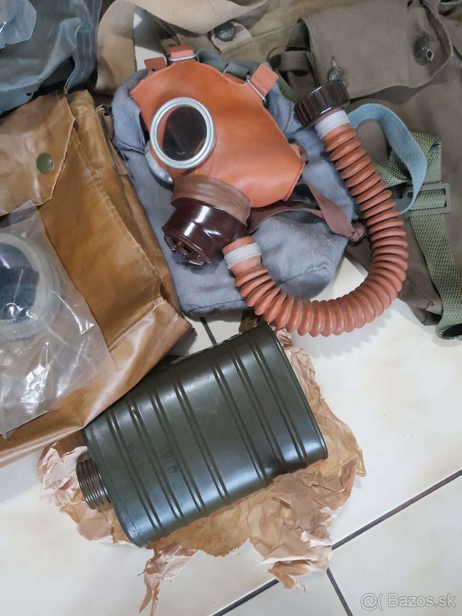 Plynová maska, taška, filter, očnice, Civilná ochrana, ČSLA - 3