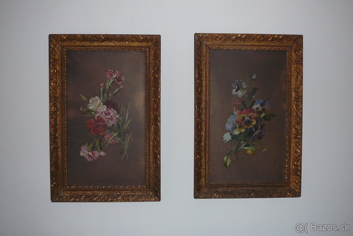 Starožitné Olejomalby na Matnom skle z 19.storočia - 3