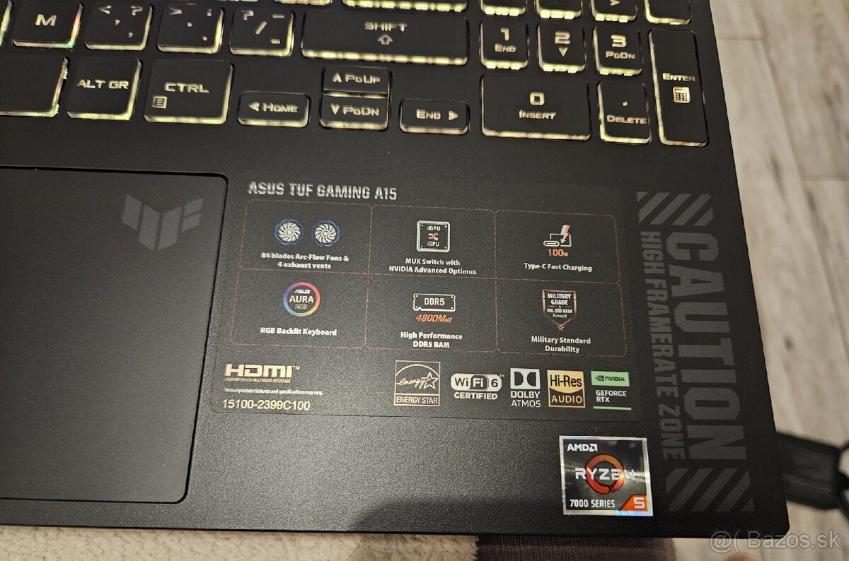 Asus /Ryzen 5 7535HS/16GB DDR5/1TB SSD/RTX 4060 8GB 140W - 3