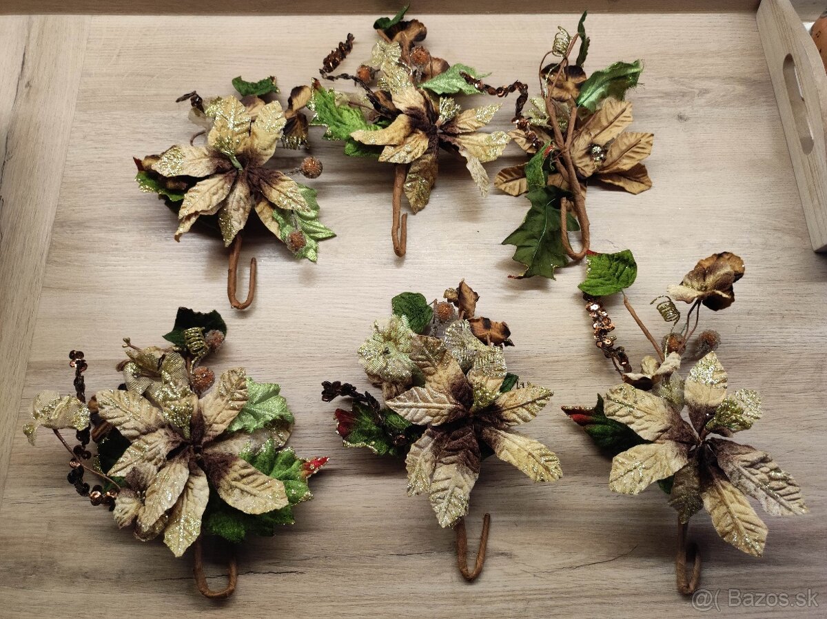 Vianočné ozdoby - kvety - 3